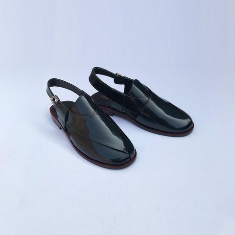 Black Patent Leather Chapal