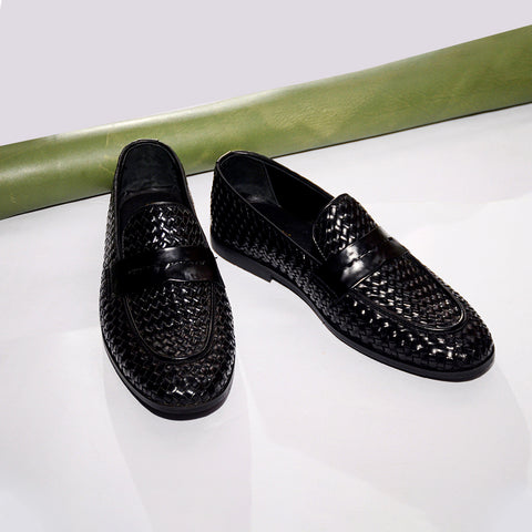 Knitted Leather Moccasin