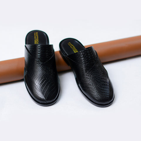 Croc Leather Mule