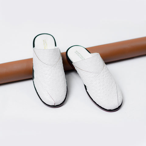 White Leather Mule